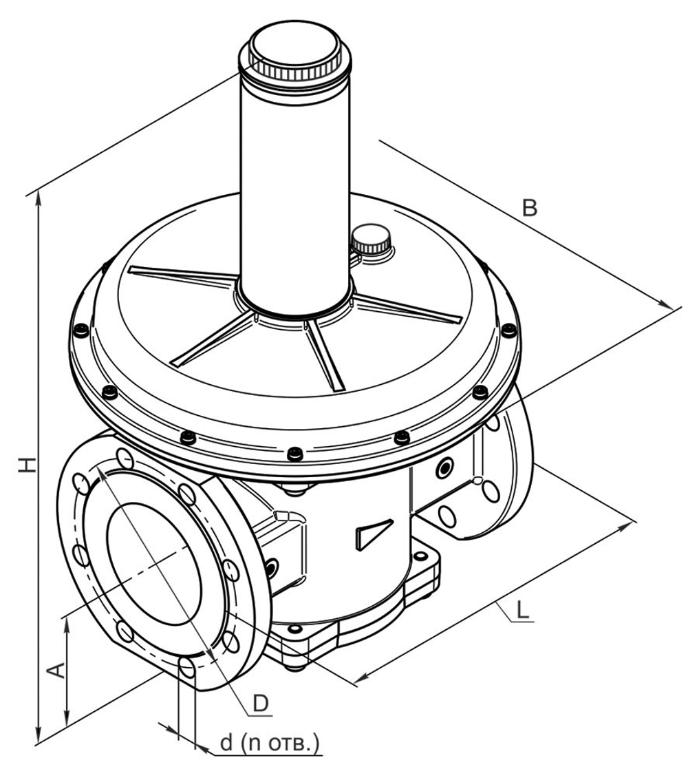 Регулятор-стабилизатор давления газа ТЕМОБРЕСТ РС2-0,5-Н, ДУ50 Ф