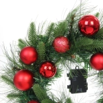 Венок хвойный «Сказочное чудо» d-40 см, ПВХ, литой ПВХ, Красный