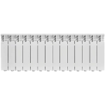 Радиатор алюминиевый STOUT Gamma 350 - 14 секций (подключение боковое, цвет белый)
