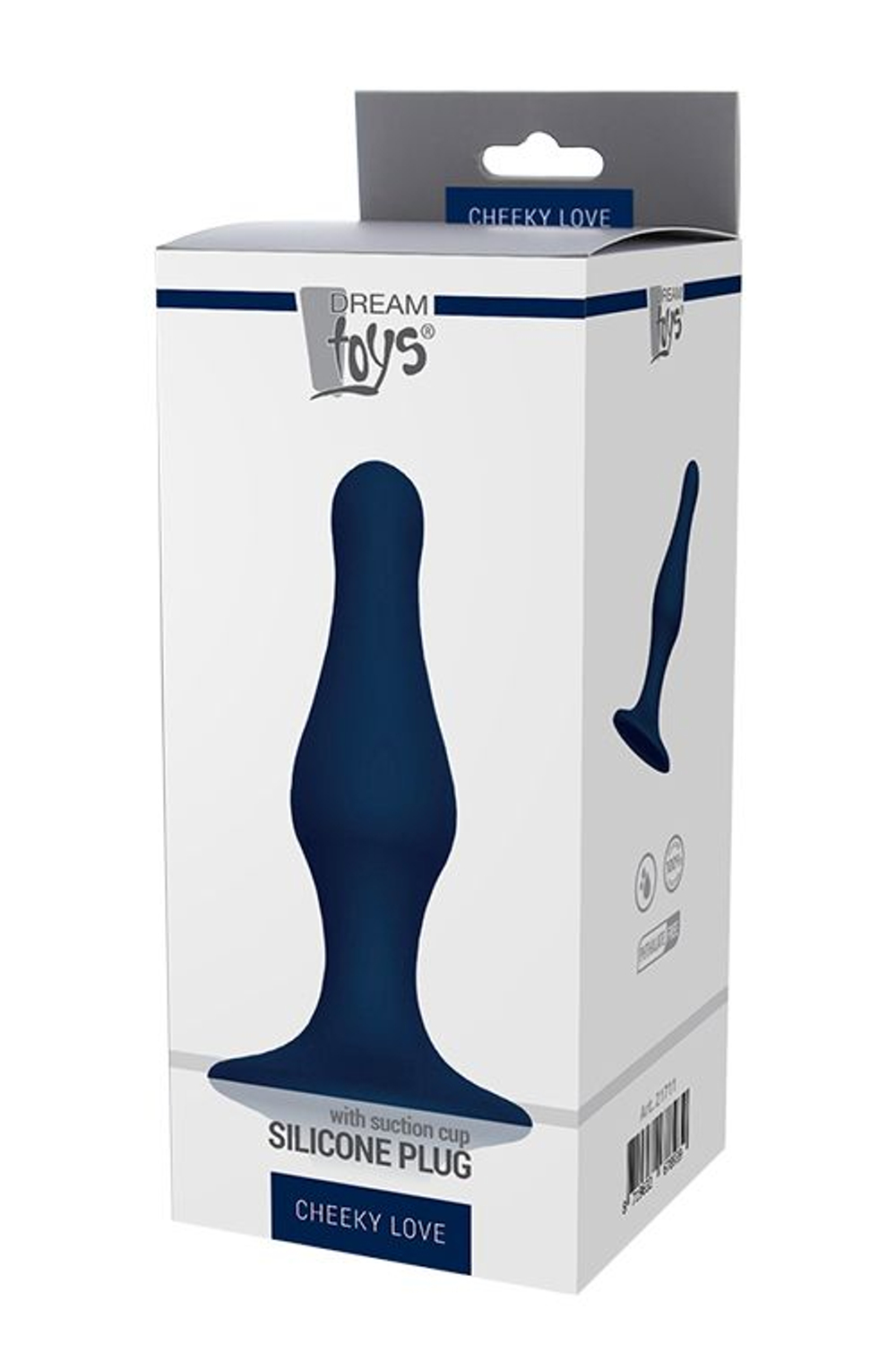 Синяя анальная пробка SILICONE PLUG LARGE - 15,6 см. (Цвет: синий)