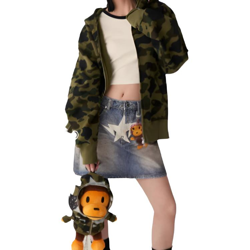 A Bathing Ape Bathing Ape Denim Short Skirts Cotton