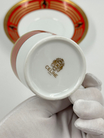 Кофейная пара Celine с красной каймой