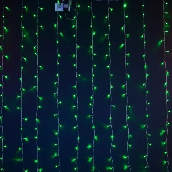 Светодиодный RGB занавес Хамелеон 1.5*2 м., 220V, 200 разноцветных LED ламп, прозрачный ПВХ провод, Rich LED (RL-CS1.5*2-T/ARGB)