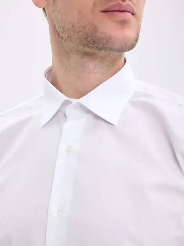 Рубашка на высокий рост LONG SLIM FIT с длинным рукавом, белая