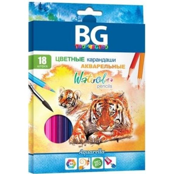 Карандаши цветные "AQUARELLA" с эффектом акварели, 18 цв