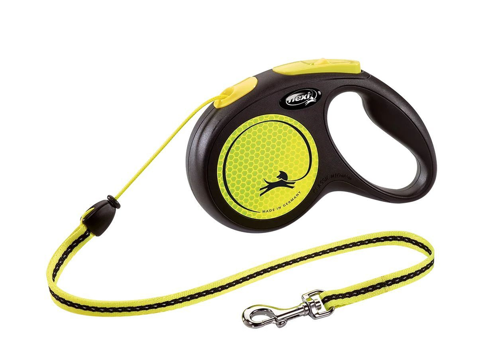Поводок-рулетка Flexi New Neon cord M 5m 20kg yellow
