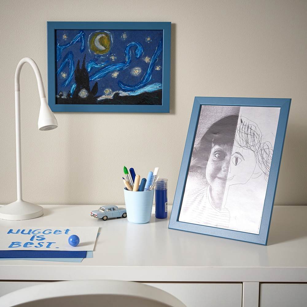 IKEA FISKBO  (ИКЕА ФИСКБО)  -  Рамка, темно-серо-голубая, 21x30 см