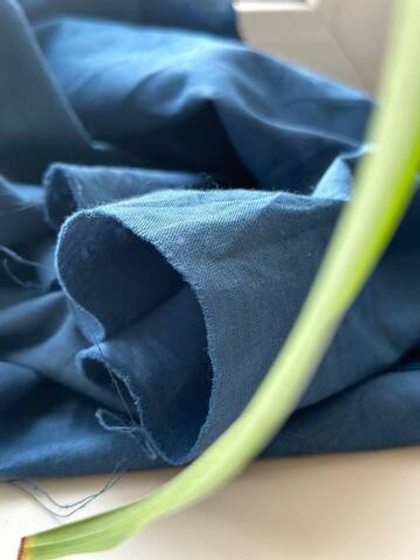 Ткань льняная цвет "Атлантика"