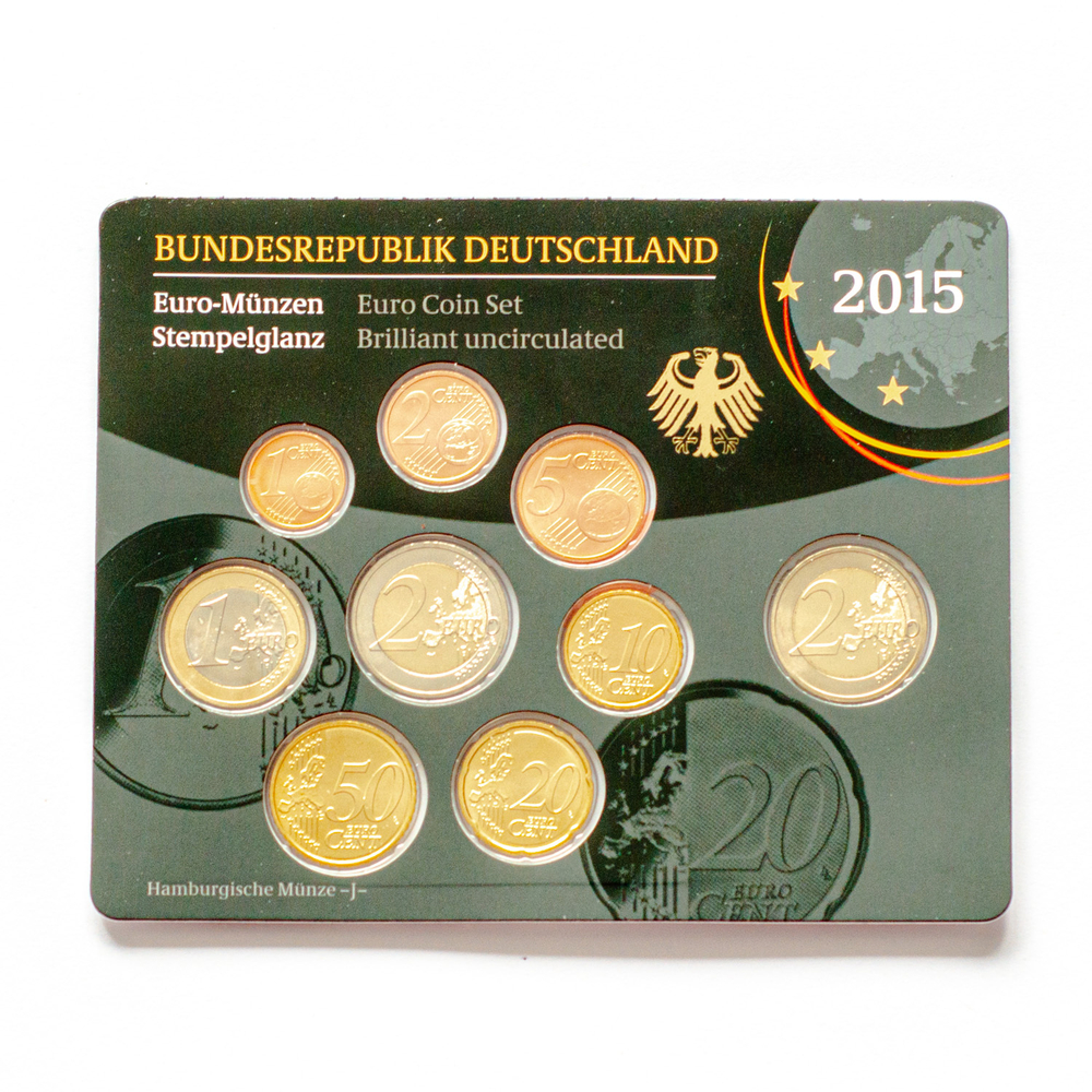 Germany 2015 Year Set (A, D, F, G, J) + 5 x 2 Euro "Hessen: Frankfurter Paulskirche"