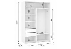 Шкаф-купе Аделисия белый / глянец белый