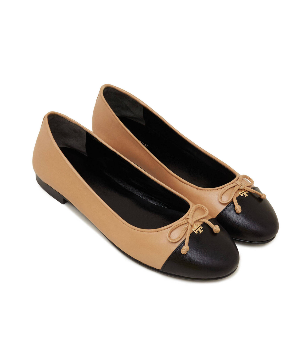 Кожаные балетки cap-toe TORY BURCH - коричневый(154513)