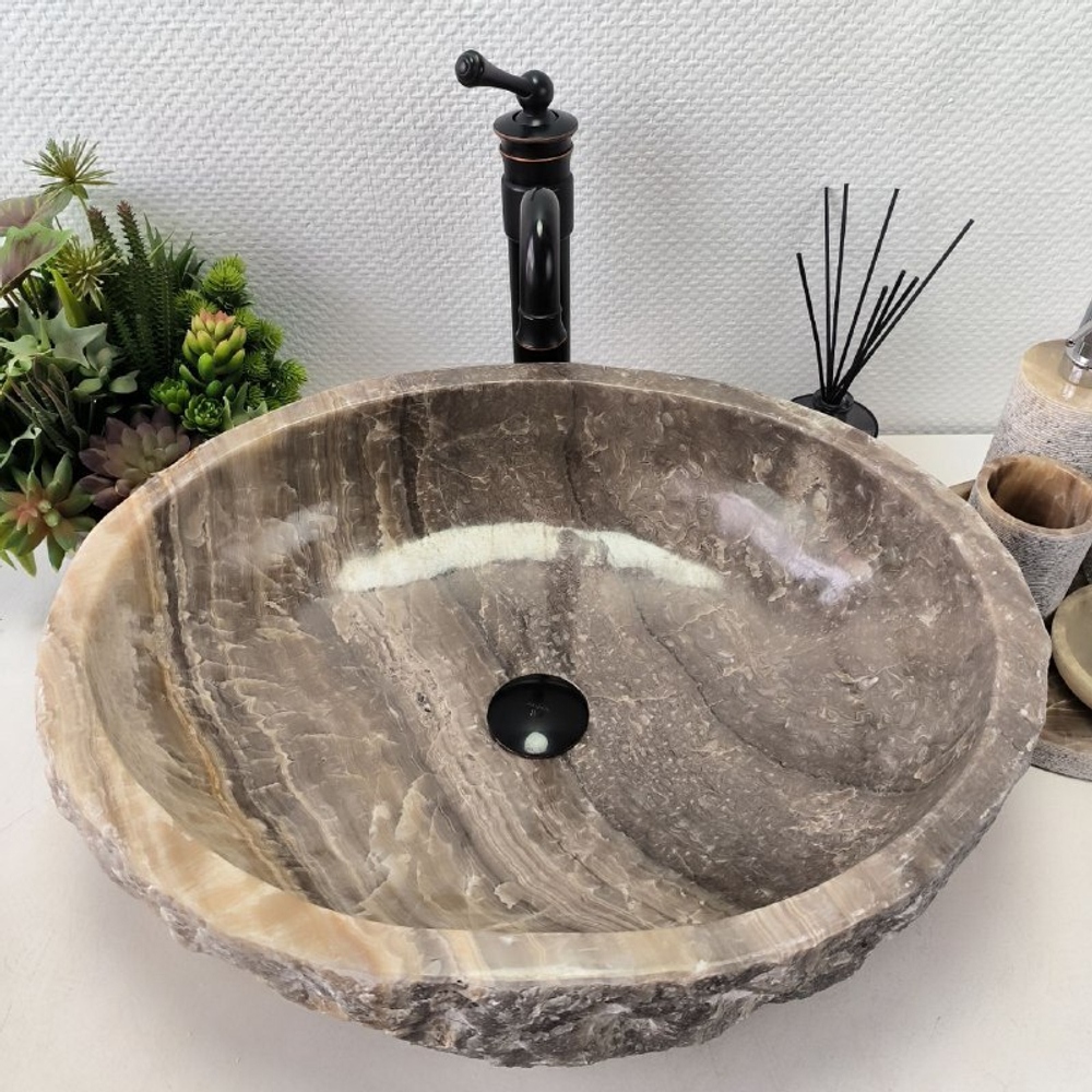 Раковина из оникса Erozy Grey EO-62195 56*46*16 0094