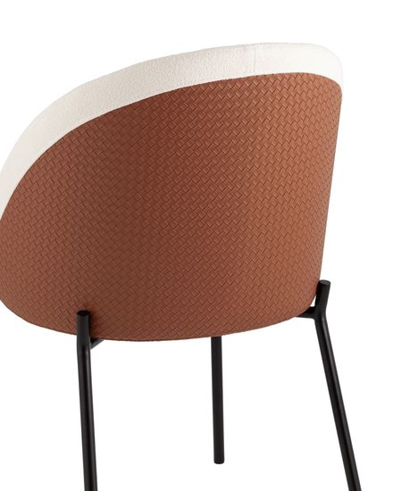 Стул обеденный Monro бежевый с коричневой экокожей