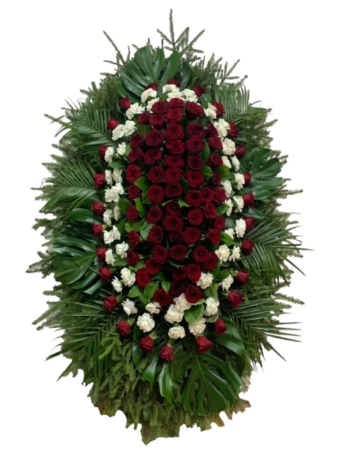 Траурный венок из живых цветов №27