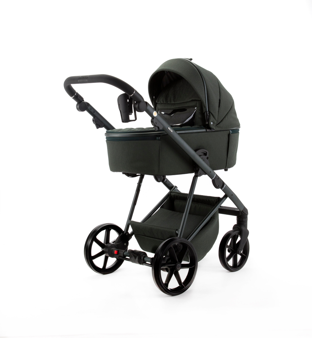 Детская универсальная коляска Adamex Delta Natura - DN-12 Forest (т.зеленая ткань)