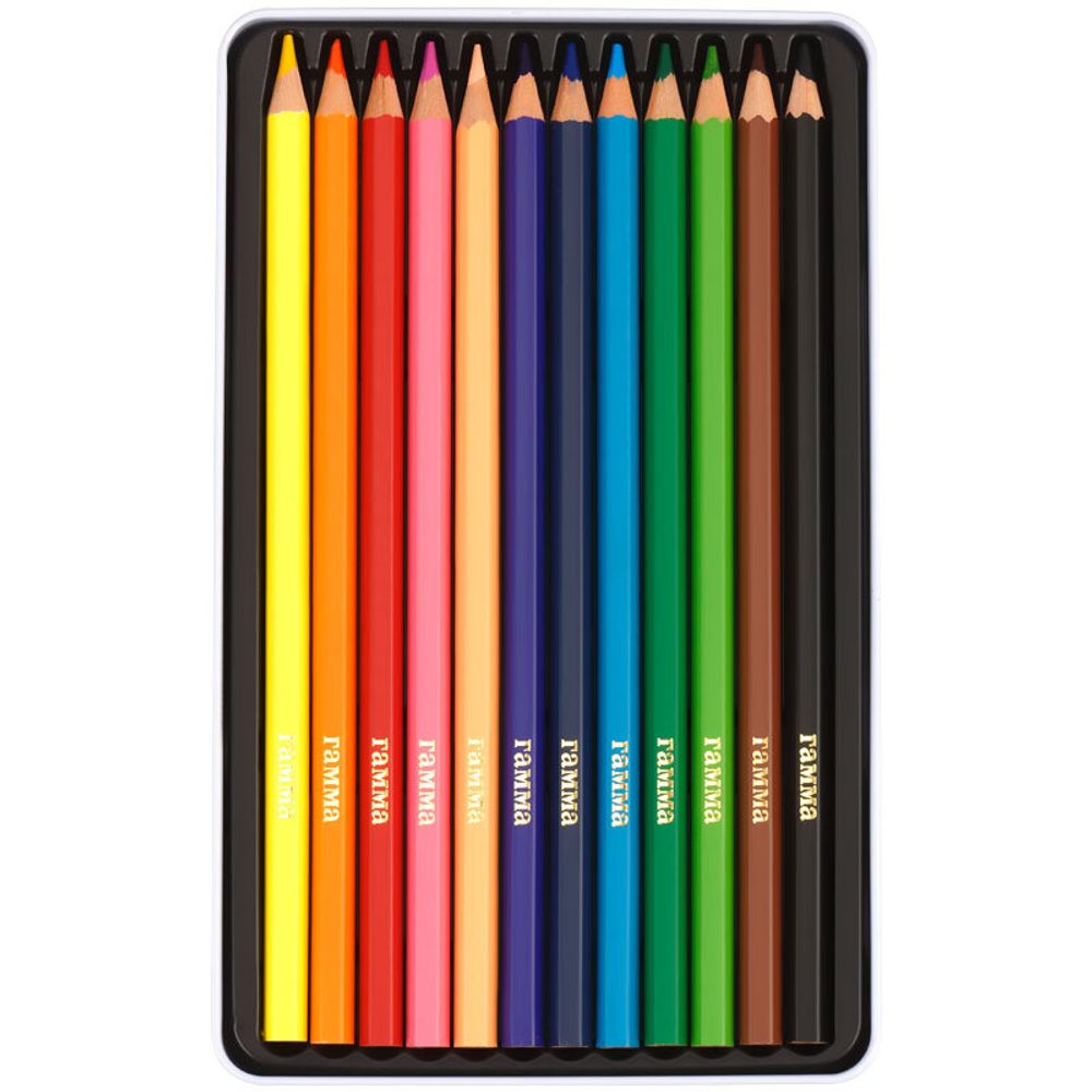 Карандаши цветные 12цв. Гамма Классические, метал. пенал