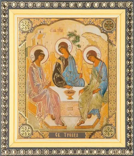Икона "Святая Троица" 10х12 в раме 13х15