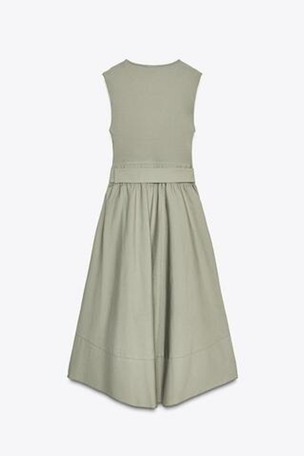 ZARA КОМБИНИРОВАННОЕ ПЛАТЬЕ С РЕМНЕМ, ХАКИ