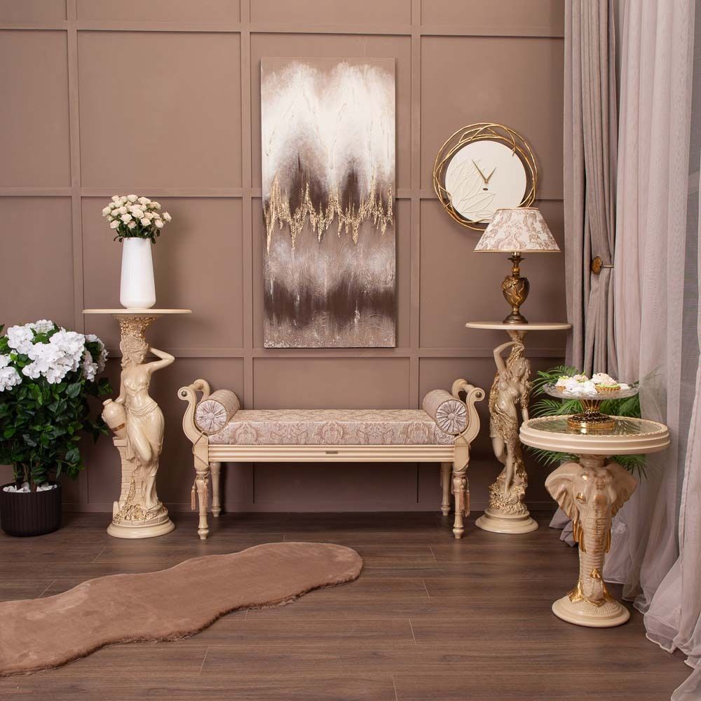 Банкетка Флоренция Айвори Каледония Даймонд Бисскоти