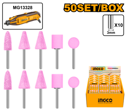 Шарошки абразивные INGCO AKB1012 10 шт.