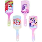 Расческа массажная «ЕДИНОРОЖКИ», микс 4 дизайна, 24*7,5см (PVC упаковка)