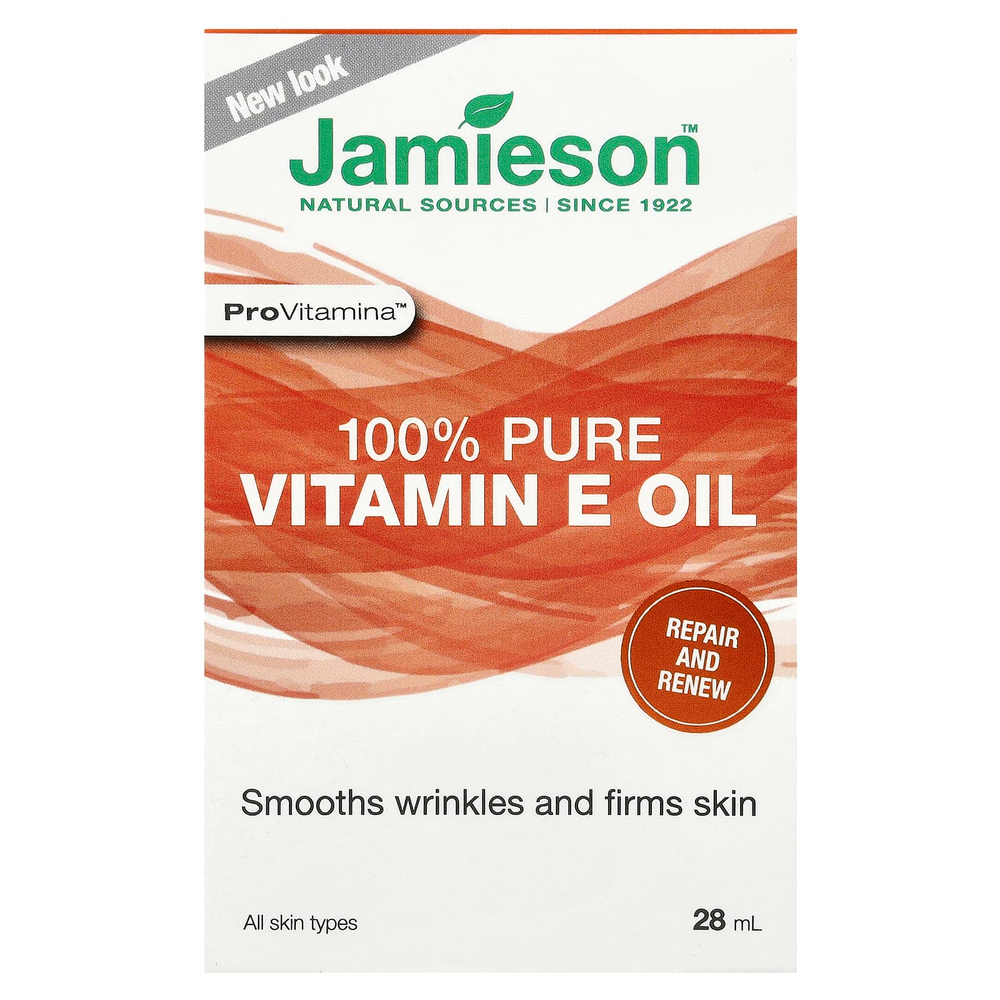 Jamieson Vitamins, 100% чистое масло с витамином Е, 28 мл