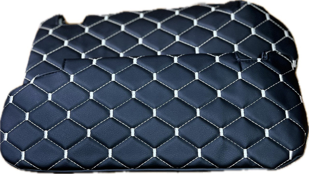 Чехлы на козырьки ЛАДА Ларгус, РЕНО Логан, Дастер, Сандеро (белая нить Рубин)