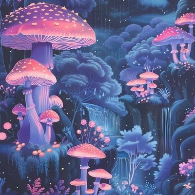 Грибы грибочки. Психоделический неон. Транс-патию Магия