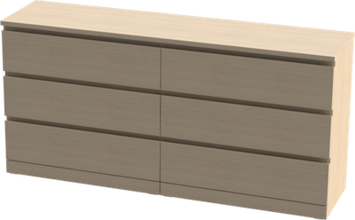 Тумба VÅRMA 6 ящиков 160х78х40 (шпон дуб белёный)