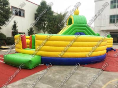 Надувная полоса препятствий "Мощный лабиринт" размер 15*8*6 м