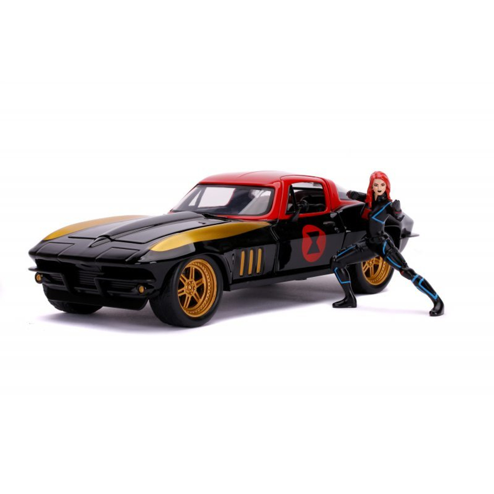 Avengers - автомобиль Chevy Corvette 1966 1:24 + фигурка Черной вдовы 3225014