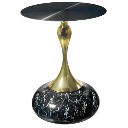 Кофейный столик Bradex Home Angel 40x55см, чёрный мрамор, металл