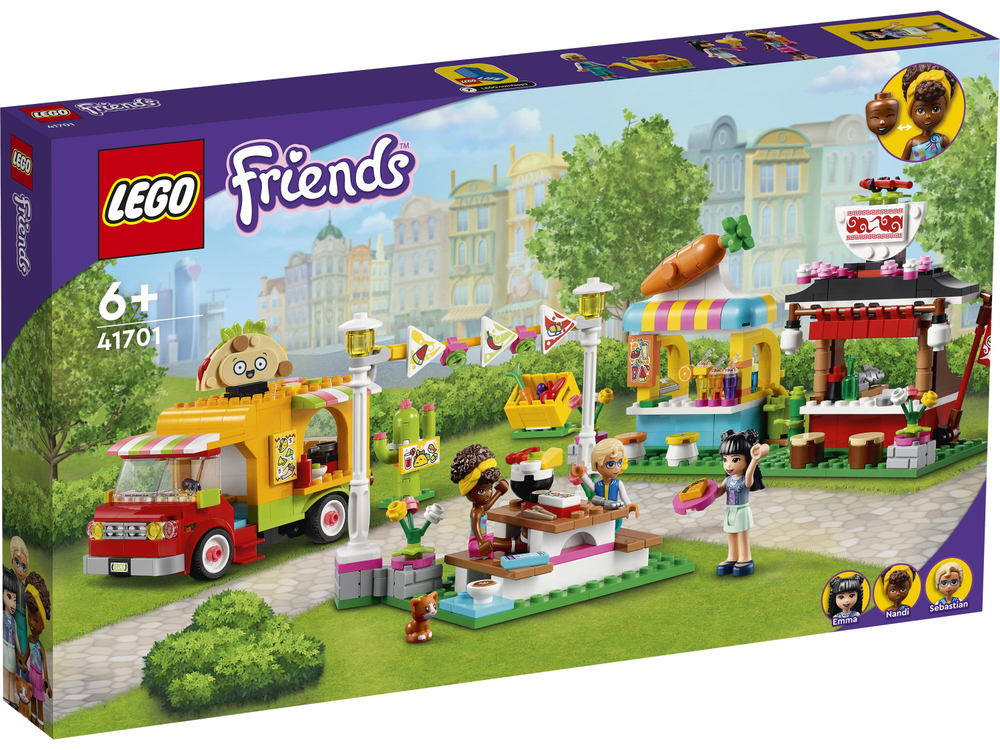 LEGO Friends 41701 «Рынок уличной еды» — фудкорт, друзья и вкусные сюжеты