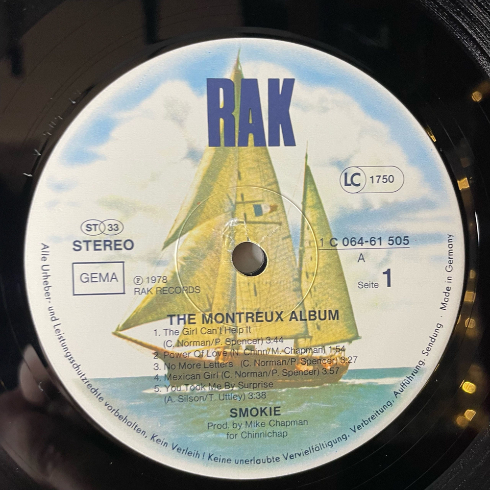 Винтажная виниловая пластинка LP Smokie Smokey Смоуки, The Montreux Album (Германия 1978)