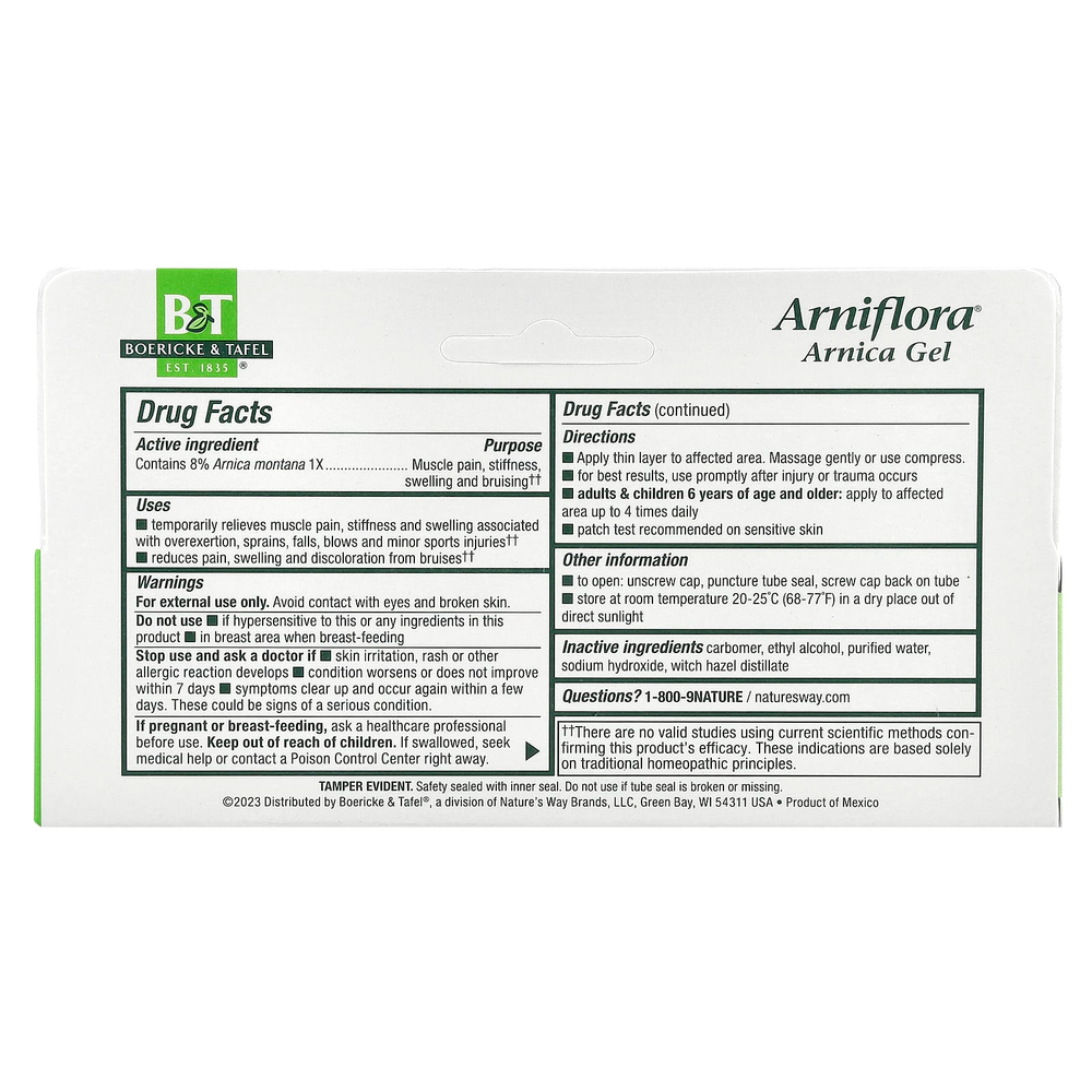 Boericke & Tafel, Arniflora, Актуальный гель с арникой, 2,75 унции (78 г)