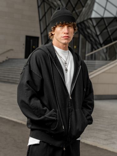 Черная хлопковая худи Votus на молнии