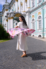 Платок «Винтажный гротеск» розовый