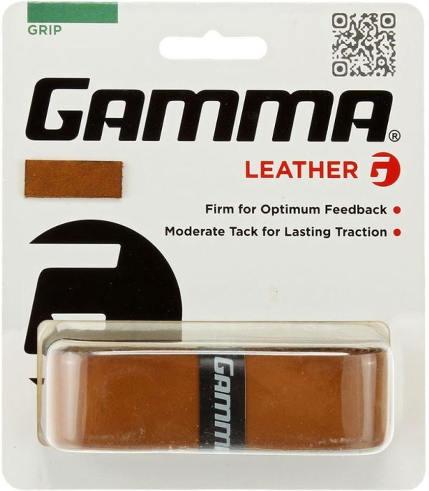 Теннисные намотки базовые Gamma Leather Grip 1P - brown