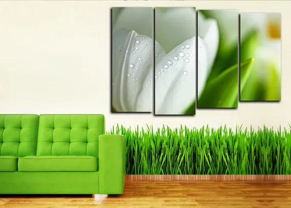 Модульная картина "Роса на лепестках"