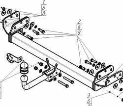 Фаркоп Motodor для Omoda C5 2024- (шар A)(паспорт и сертификат в комплекте, без электрики) 99028-A