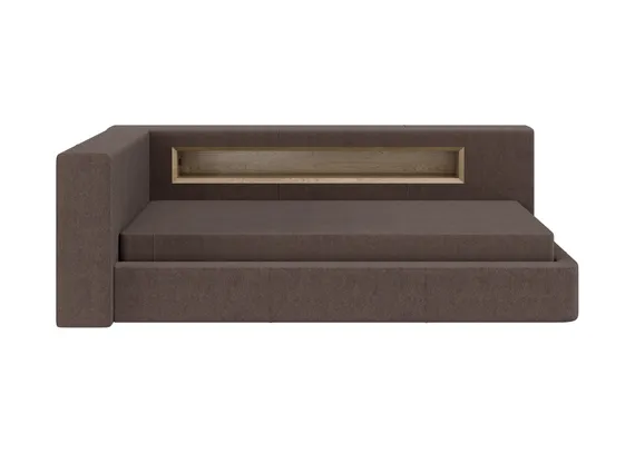 Диван-кровать Cube c нишей L (шоколад, твид)