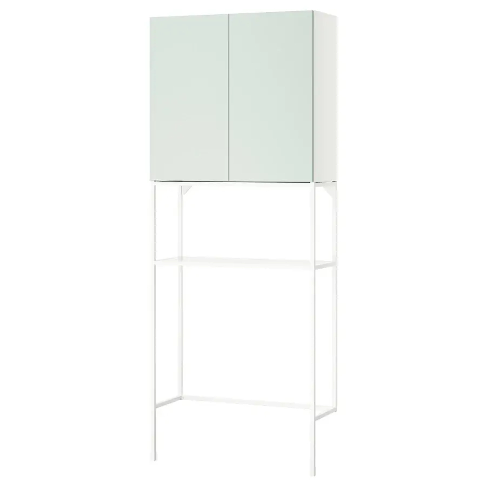 Книжный шкаф -  ENHET IKEA/ ЭНХЕТ ИКЕА, 204х80 см, белый/зеленый