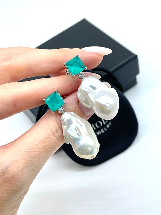 Серьги Ermolov барочный жемчуг параиба