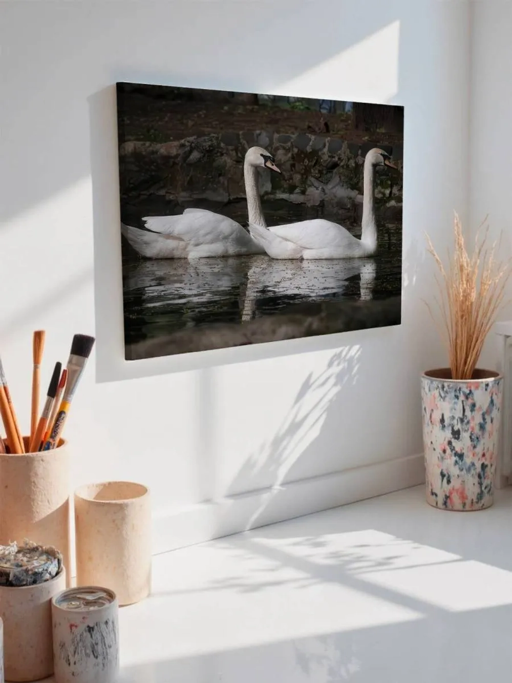 Картина на стену 40 X 50 Лебеди