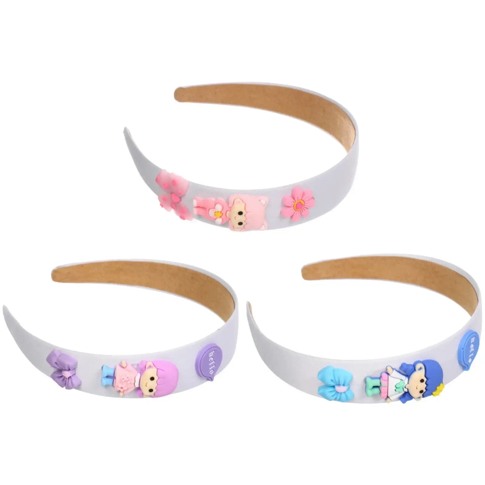 Ободок для волос детский «БАМБИ БУМ», подружка, цвет розовый, лавандовый и голубой, 3см