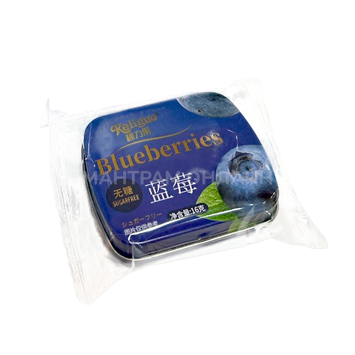 Драже Keliguo PepperMint Sugarfree без сахара со вкусом черники и мяты 16 г