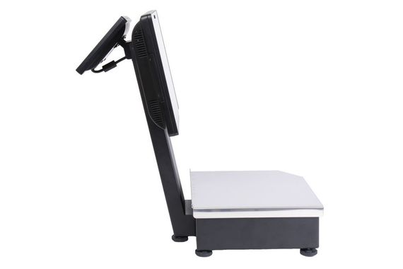 Весы с печатью этикетки POScenter PC200C3V2 со вторым монитором покупателя 8,4&quot; (15&quot;, емкостной, RAM 2Gb/HDD 500Gb) Windows 7, черный моноблок Flytech