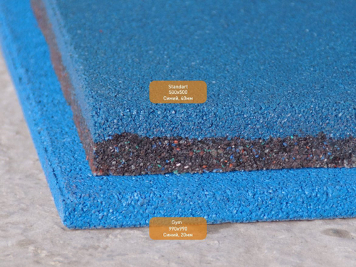 Резиновая плитка EcoStep Gym 990х990 (15-30 мм) с ровным основанием