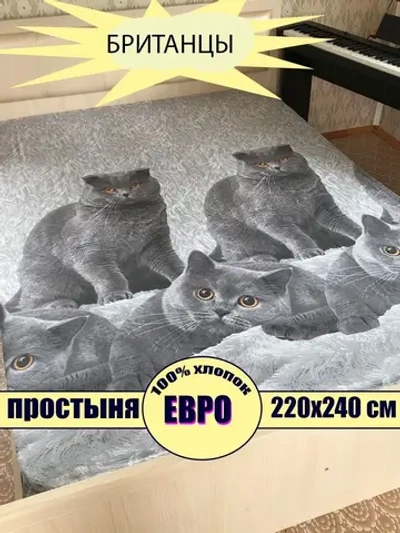 Простыня 200х220 см без резинки