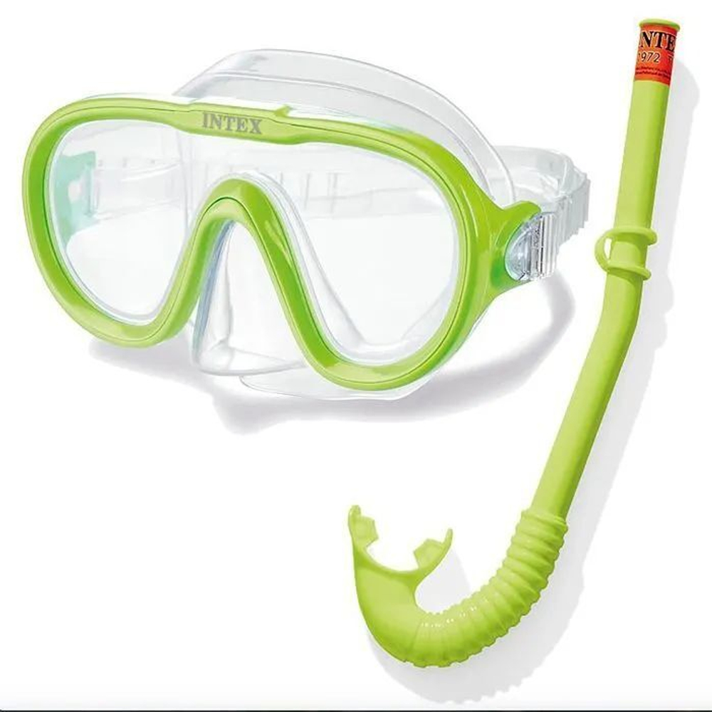Комплект для плавания INTEX маска, трубка, цвет желтый, 8+